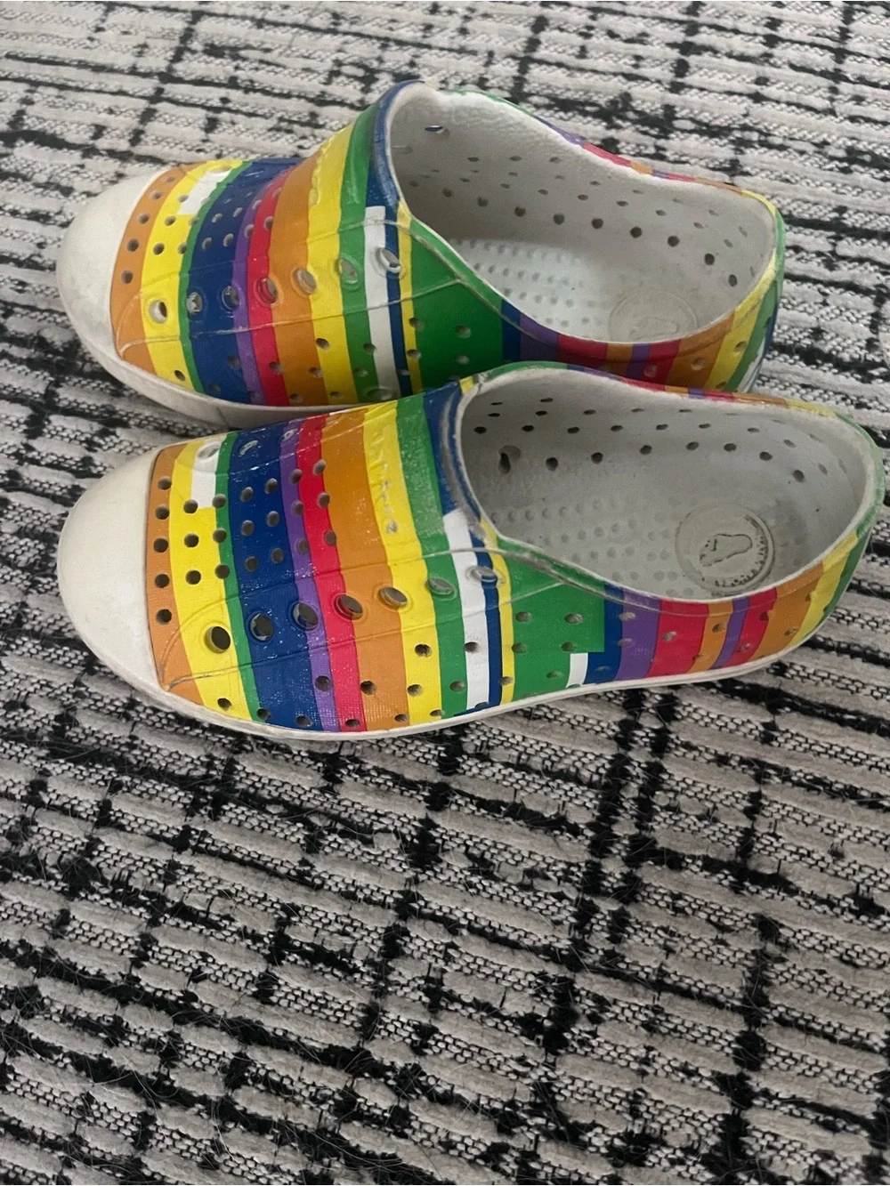 Native kids Rainbow Stripe Slip-On Shoes